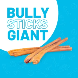 Sitka Farms Premium Giant 12" Bully Sticks All-Natural Single Ingredient Long-Lasting Chew Dental Dog Treat / Healthy Teeth and Gums Sourced from Free Range Grass Fed for Medium and Large Dogs. Extra Large Dog Treats