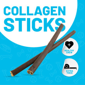 Sitka Farms Premium 12" Collagen sticks-Natural Single Ingredient Long-Lasting Chew Dental Dog Treat / Healthy Teeth and Gums Sourced from Free Range Grass Fed for Medium and Large Dogs. Extra Large Dog Treats